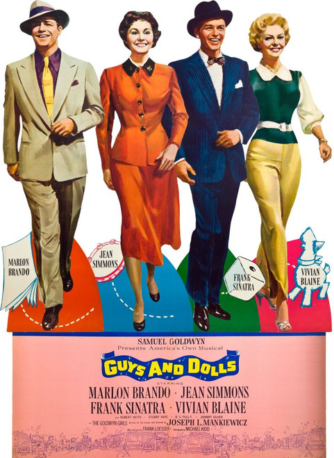 Guys And Dolls, L-R: Marlon Brando, Jean Simmons, Frank Sinatra, Vivian Blaine On Poster Art, 1955. Poster Print