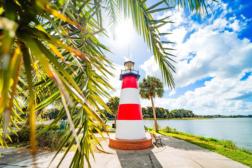 The Candy Cane Lighthouse Poster Print - Will Malone