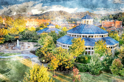 Carousel Watercolor Poster Print - Rachel Lee