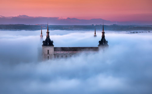 Toledo City Foggy Sunset Poster Print - Jesus M. Garcia