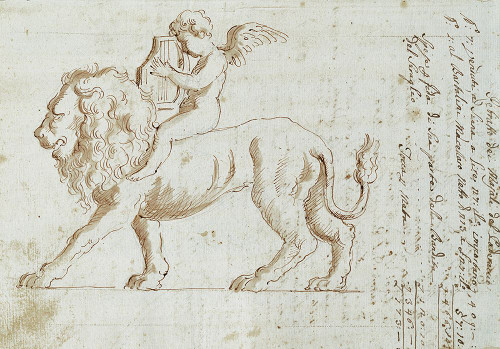 Cherub on Lion II Poster Print - Unknown