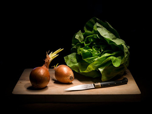 onions and lettuce Poster Print - Antonio Zoccarato