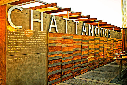 Chatt Pier Sign Metallic Poster Print - Rachel Lee