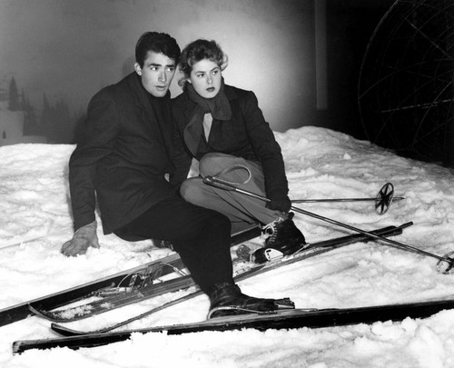 Gregory Peck And Ingrid Bergman Prepare To Shoot A Scene For Spellbound, 1945 Poster Print