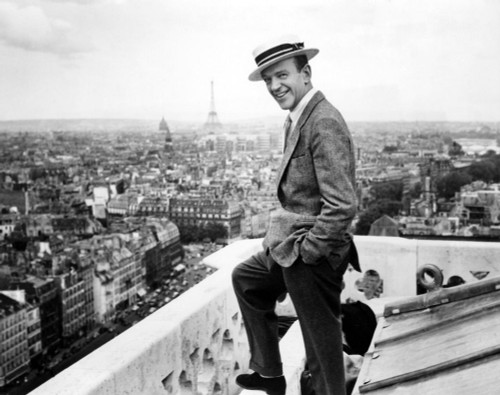Fred Astaire Takes A Break From Filming Funny Face To Enjoy The Parisian Skyline, France, 1957. Poster Print