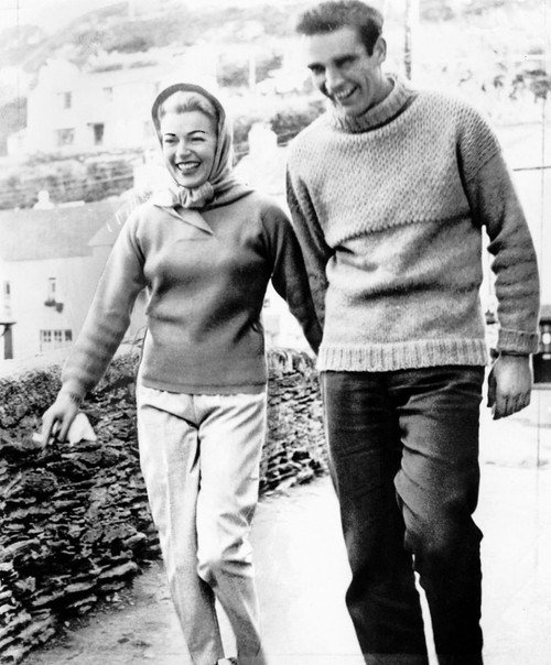 Another Time, Another Place, From Left, Lana Turner, Sean Connery, On Location In Cornwall, 1958 Poster Print