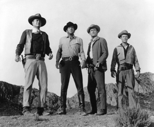 The Sons Of Katie Elder, From Left: John Wayne, Dean Martin, Earl Holliman, Michael Anderson Jr., 1965 Tsoke1965Jw-Fsct02(Tsoke1965Jw-Fsct02) Poster Print