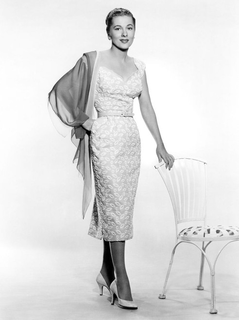 Serenade, Joan Fontaine, In A Pink Linen Dress Embroidered With White Flowers, By Howard Shoup, 1956 Poster Print