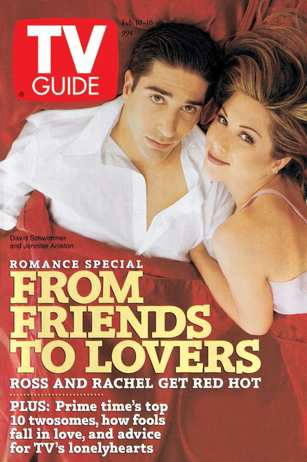 Friends, From Left: David Schwimmer, Jennifer Aniston. Tv Guide Cover, 2/10-16/1996. Tv Guide/Courtesy Everett Collection Poster Print