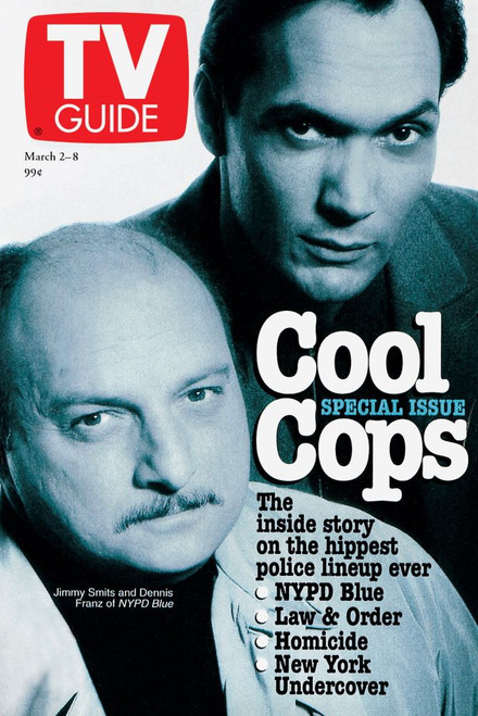 Nypd Blue, From Left: Dennis Franz, Jimmy Smits, Tv Guide Cover, March 2-8, 1996. Tv Guide/Courtesy Everett Collection Poster Print
