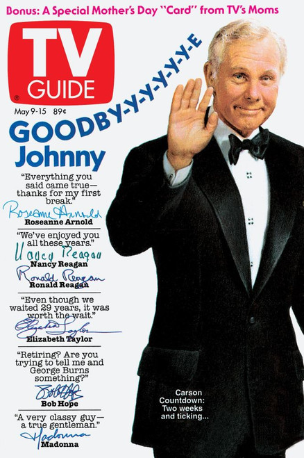 Johnny Carson, Tv Guide Cover, May 9-15, 1992. Illustration By Chris Notarile. Tv Guide/Courtesy Everett Collection Poster Print