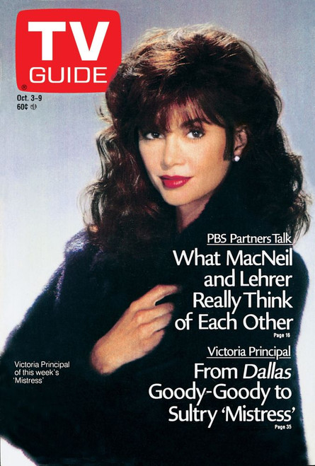 Mistress, Victoria Principal, Tv Guide Cover, October 3-9, 1987. Tv Guide/Courtesy Everett Collection Poster Print
