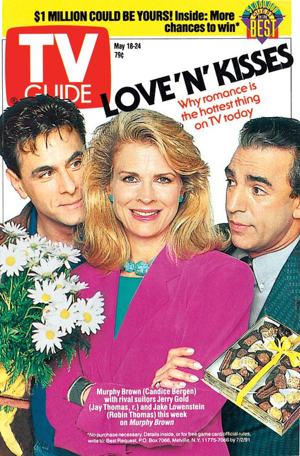 Murphy Brown, From Left: Robin Thomas, Candice Bergen, Jay Thomas, Tv Guide Cover, May 18-24, 1991. Tv Guide/Courtesy Everett Collection Poster Print