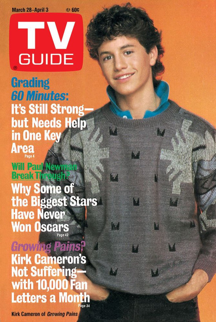Growing Pains, Kirk Cameron, Tv Guide Cover, March 28 - April 3, 1987. Tv Guide/Courtesy Everett Collection Poster Print