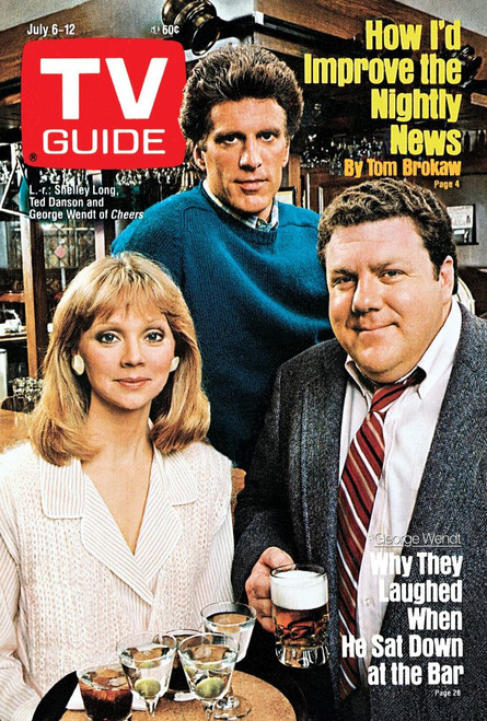 Cheers, From Left: Shelley Long, Ted Danson, George Wendt, Tv Guide Cover, July 6-12, 1985. Tv Guide/Courtesy Everett Collection Poster Print