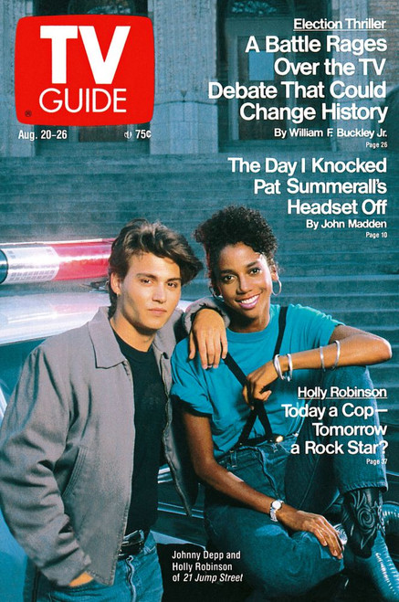 21 Jump Street, Johnny Depp, Holly Robinson, Tv Guide Cover, August 20-26, 1988. Tv Guide/Courtesy Everett Collection Poster Print