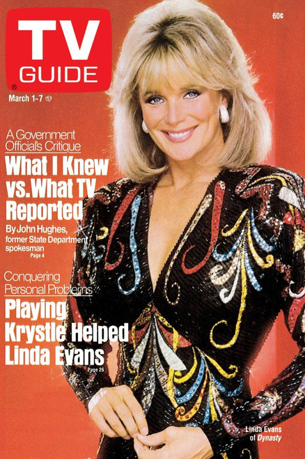 Dynasty, Linda Evans, Tv Guide Cover, March 1-7, 1986. Tv Guide/Courtesy Everett Collection Poster Print