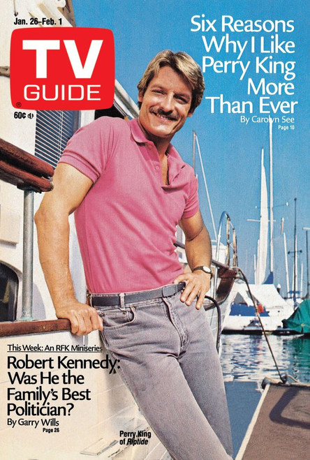 Riptide, Perry King, Tv Guide Cover, January 26 - February 1, 1985. Tv Guide/Courtesy Everett Collection Poster Print
