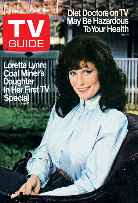 Loretta Lynn, Tv Guide Cover, November 14-20, 1981. Tv Guide/Courtesy Everett Collection Poster Print