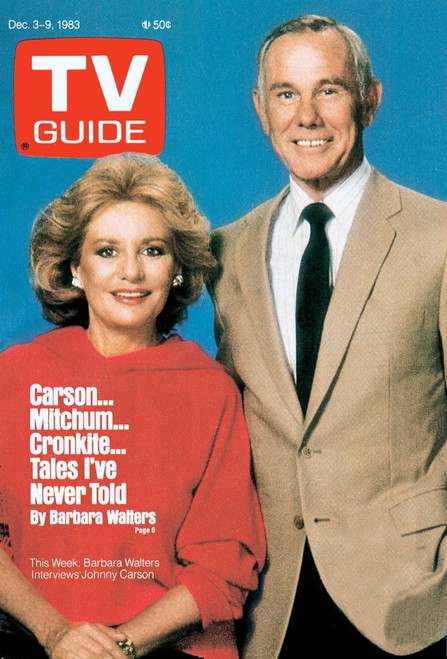 Barbara Walters With Interview Subject Johnny Carson, Actor, Tv Guide Cover, December 3-9, 1983. Tv Guide/Courtesy Everett Collection Poster Print