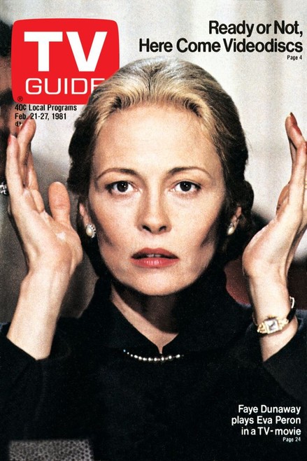Evita Peron, Faye Dunaway, Tv Guide Cover, February 21-27, 1981. Tv Guide/Courtesy Everett Collection Poster Print