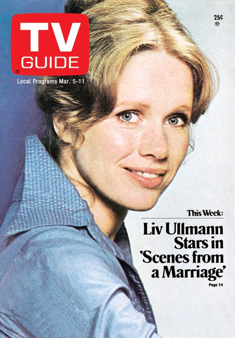 Scenes From A Marriage, Liv Ullmann, Tv Guide Cover, March 5-11, 1977. Tv Guide/Courtesy Everett Collection Poster Print