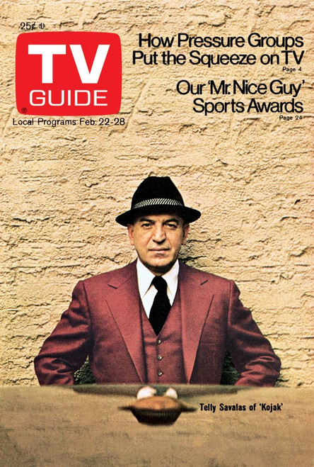 Kojak, Telly Savalas, Tv Guide Cover, February 22-28, 1975. Ph: Pete Turner. Tv Guide/Courtesy Everett Collection Poster Print