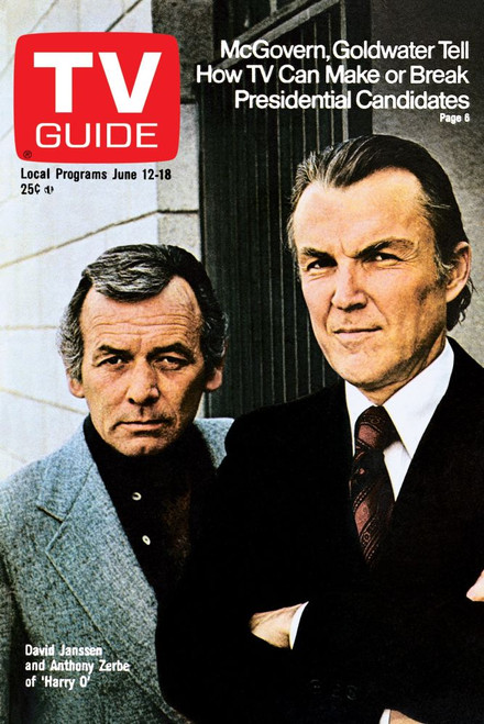Harry O, From Left: David Janssen, Anthony Zerbe, Tv Guide Cover, June 12-18, 1976. Tv Guide/Courtesy Everett Collection Poster Print
