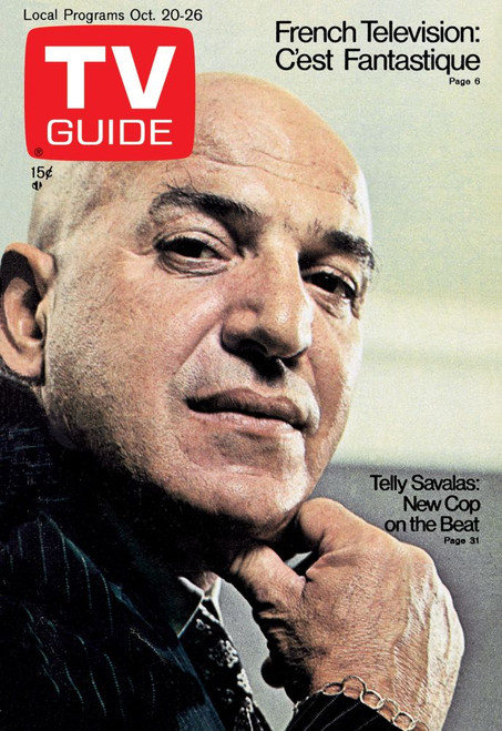 Kojak, Telly Savalas, Tv Guide Cover, October 20-26, 1973. Ph: Gene Trindl. Tv Guide/Courtesy Everett Collection Poster Print