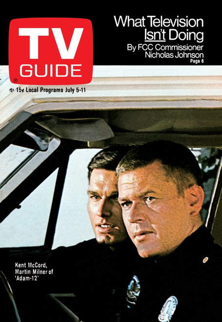 Adam-12, From Left: Kent Mccord, Martin Milner, Tv Guide Cover, July 5-11, 1969. Ph: Gene Trindl. Tv Guide/Courtesy Everett Collection Poster Print
