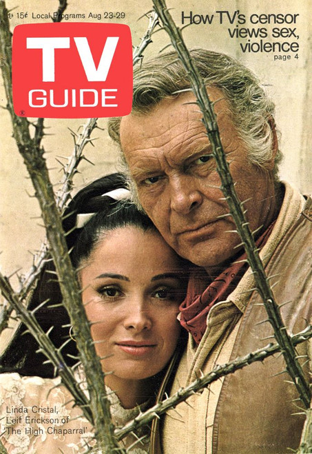 The High Chaparral, Linda Cristal, Leif Erikson, Tv Guide Cover, August 23-29, 1969. Ph: Don Ornitz. Tv Guide/Courtesy Everett Collection Poster Print