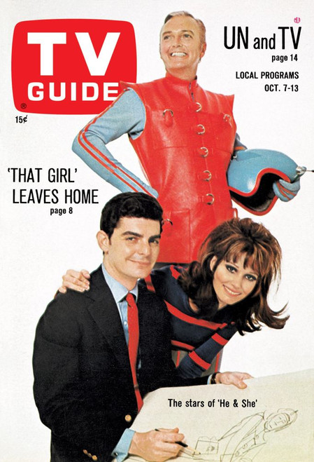 He & She, Richard Benjamin, Paula Prentiss, Jack Cassidy, Tv Guide Cover, October 7-13, 1967. Tv Guide/Courtesy Everett Collection Poster Print