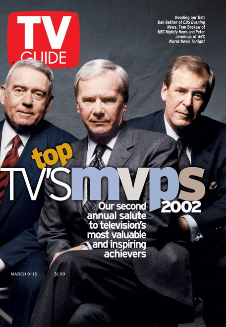 From Left: Dan Rather, Tom Brokaw, Peter Jennings, Tv Guide Cover, March 9-15, 2002. Tv Guide/Courtesy Everett Collection Poster Print