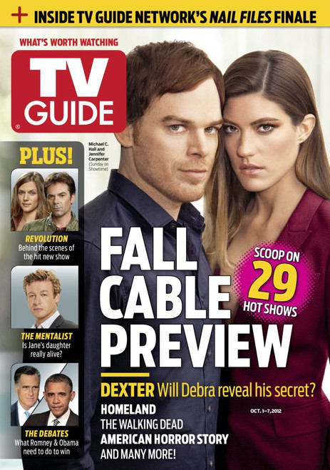 Dexter, Michael C. Hall And Jennifer Carpenter, Tv Guide Cover, October 1-7, 2012. Tv Guide/Courtesy Everett Collection Poster Print