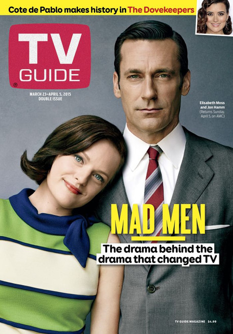 Mad Men, Elisabeth Moss And Jon Hamm, Tv Guide Cover, March 23 - April 5, 2015. Ph: Jeff Lipsky. Tv Guide/Courtesy Everett Collection Poster Print