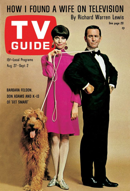 Get Smart, From Left: K-13, Barbara Feldon, Don Adams, Tv Guide Cover, August 27 - September 2, 1966. Tv Guide/Courtesy Everett Collection Poster Print