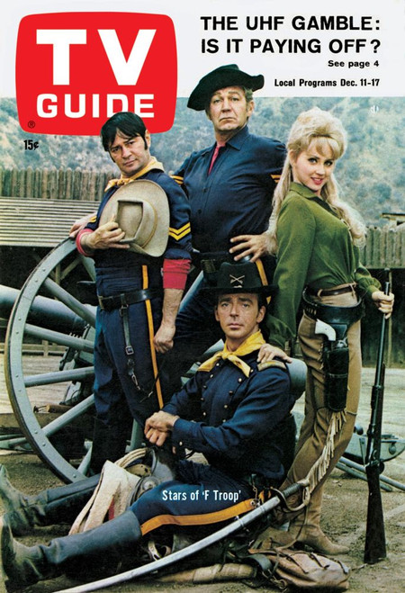 F Troop, From Left: Larry Storch, Forrest Tucker, Melody Patterson, Ken Berry, Tv Guide Cover, December 11-17, 1965. Tv Guide/Courtesy Everett Collection Poster Print