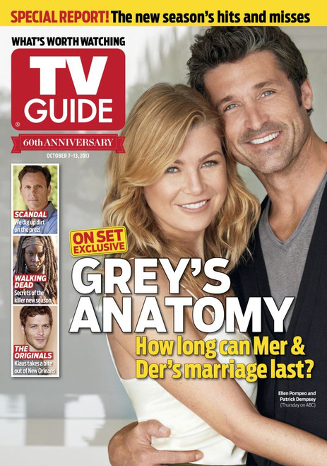 Grey'S Anatomy, Ellen Pompeo And Patrick Dempsey, Tv Guide Cover, October 7-13, 2013. Tv Guide/Courtesy Everett Collection Poster Print