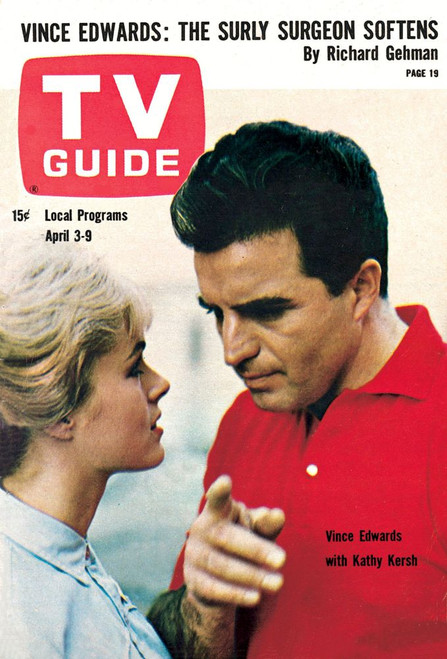 Ben Casey, Kathy Kersh, Vince Edwards, Tv Guide Cover, April 3-9, 1965. Ph: Ivan Nagy.Tv Guide/Courtesy Everett Collection Poster Print