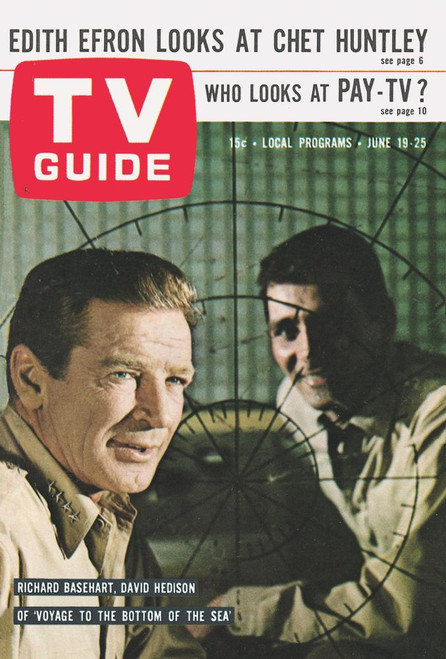 Voyage To The Bottom Of The Sea, From Left: Richard Basehart, David Hedison, Tv Guide Cover, June 19-25, 1965. Ph: Ivan Nagy. Tv Guide/Courtesy Everett Collection Poster Print