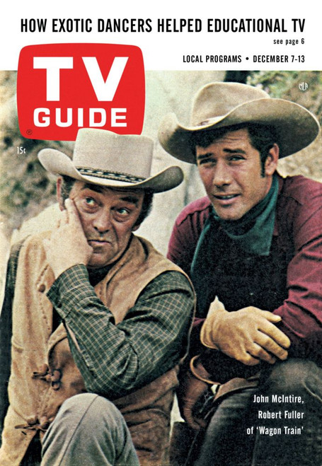Wagon Train, From Left: John Mcintire, Robert Fuller, Tv Guide Cover, December 7-13, 1963. Ph: Leo Fuchs. Tv Guide/Courtesy Everett Collection Poster Print