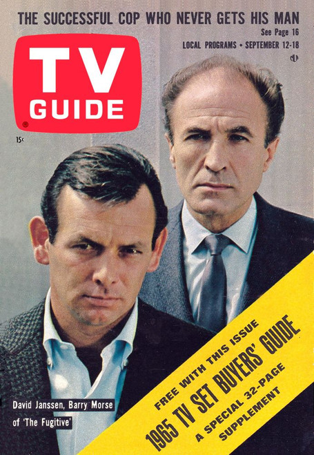 The Fugitive, From Left: David Janssen, Barry Morse, Tv Guide Cover, September 12-18, 1964. Tv Guide/Courtesy Everett Collection Poster Print