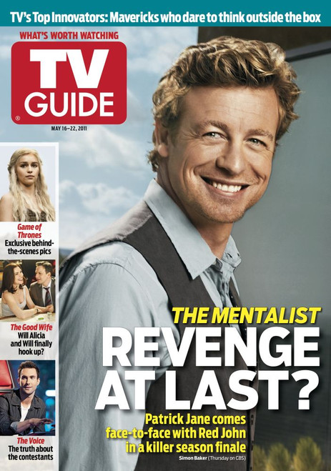 The Mentalist, Simon Baker, Tv Guide Cover, May 16-22, 2011. Tv Guide/Courtesy Everett Collection Poster Print