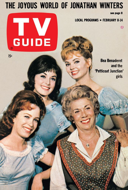 Petticoat Junction, From Left: Linda Kaye Henning, Pat Woodell, Bea Benaderet, Jeannine Riley, Tv Guide Cover, February 8-14, 1964. Ph: Gene Trindl. Tv Guide/Courtesy Everett Collection Poster Print