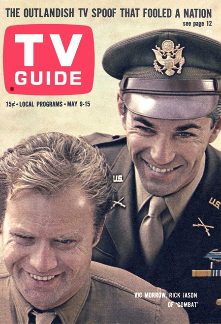 Combat, From Left: Vic Morrow, Rick Jason, Tv Guide Cover, May 9-15, 1964. Tv Guide/Courtesy Everett Collection Poster Print