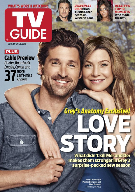 Grey'S Anatomy, Patrick Dempsey And Ellen Pompeo, Tv Guide Cover, September 27 - October 3, 2010. Tv Guide/Courtesy Everett Collection Poster Print
