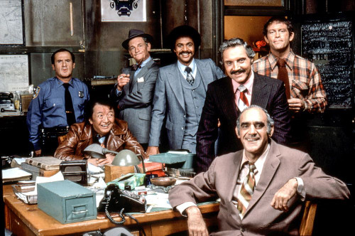 Barney Miller,: Ron Carey, Jack Soo, James Gregory, Ron Glass, Hal Linden, Max Gail, Abe Vigoda, 1975-82,Columbia Pictures Television/Courtesy Everett Collection Poster Print