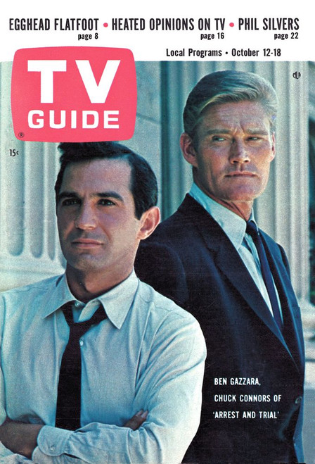 Arrest And Trial, From Left: Ben Gazzara, Chuck Connors, Tv Guide Cover, October 12-18, 1963. Ph: Gene Trindl. Tv Guide/Courtesy Everett Collection Poster Print