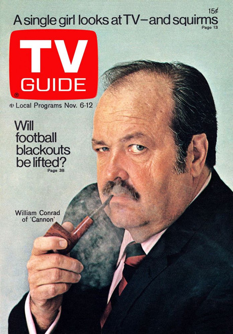Cannon, William Conrad, Tv Guide Cover, November 6-12, 1971. Ph: Don Ornitz. Tv Guide/Courtesy Everett Collection Poster Print