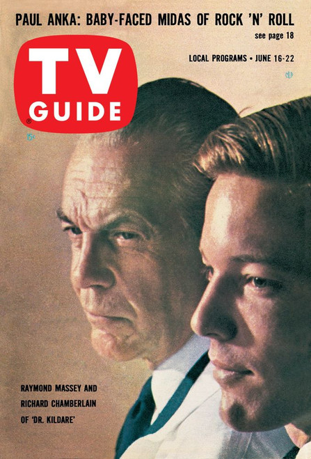 Dr. Kildare, From Left: Raymond Massey, Richard Chamberlain, Tv Guide Cover, June 16-22, 1962. Ph: Todd Walker. Tv Guide/Courtesy Everett Collection Poster Print